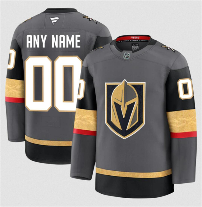 Men's Vegas Golden Knights Active Player Custom Grey 2024-25 Alternate Stitched Hockey Jersey